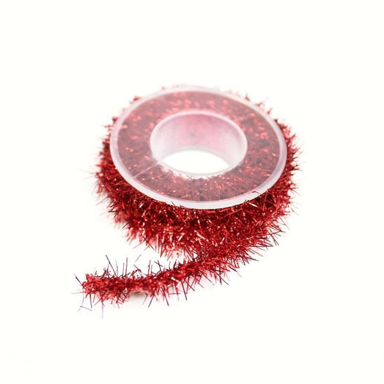 2.8m /Roll Christmas Glitter Striped Ribbon Bow DIY Decorative Ribbon Gift Packaging Ribbon(Red)