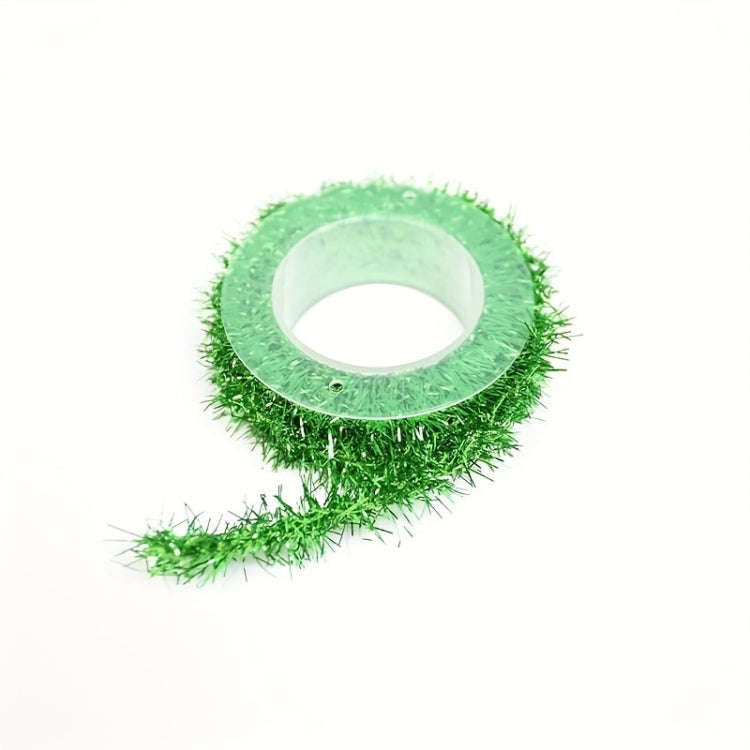 2.8m /Roll Christmas Glitter Striped Ribbon Bow DIY Decorative Ribbon Gift Packaging Ribbon(Green)