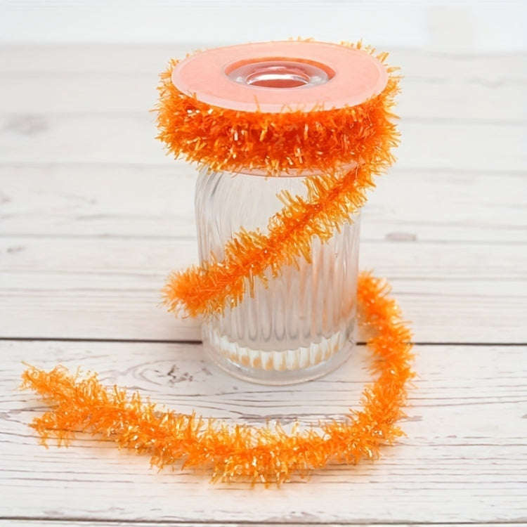 2.8m /Roll Christmas Glitter Striped Ribbon Bow DIY Decorative Ribbon Gift Packaging Ribbon(Orange)