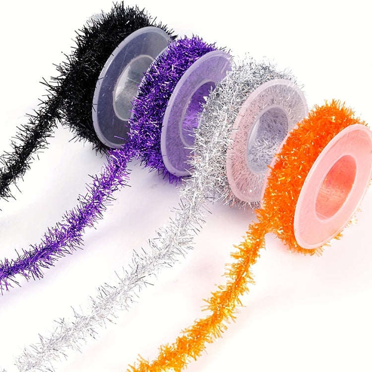 2.8m /Roll Christmas Glitter Striped Ribbon Bow DIY Decorative Ribbon Gift Packaging Ribbon(Red)