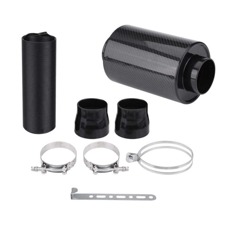 Carbon Fiber Air Intake Bellows Air Filter Kit Car Modification(Without Turbo Fan)