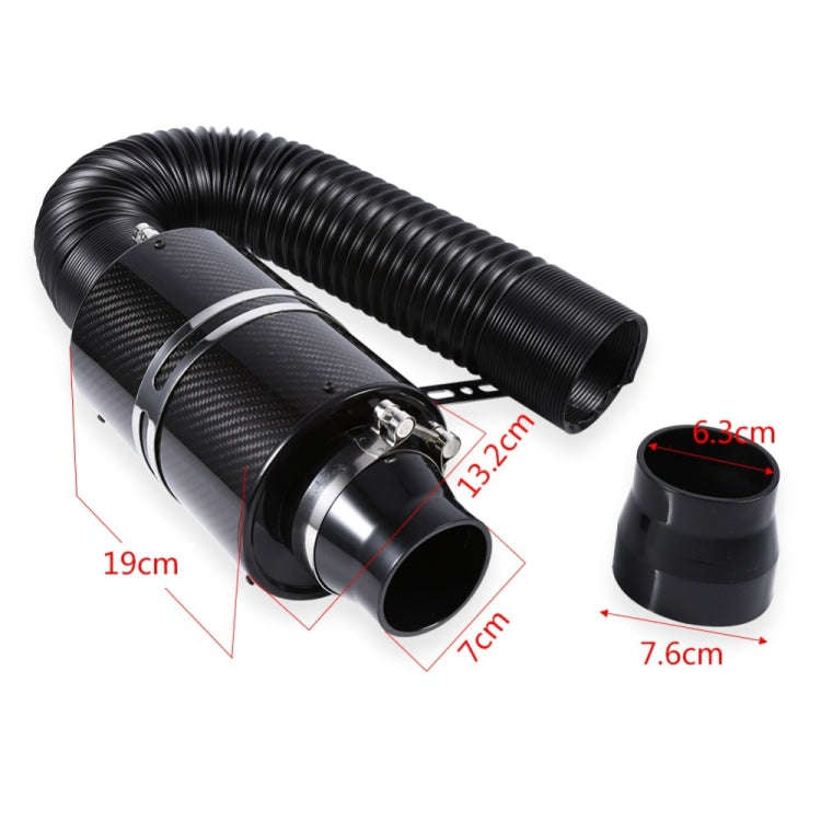 Carbon Fiber Air Intake Bellows Air Filter Kit Car Modification(Without Turbo Fan)