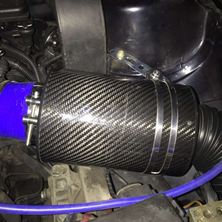 Carbon Fiber Air Intake Bellows Air Filter Kit Car Modification(Without Turbo Fan)
