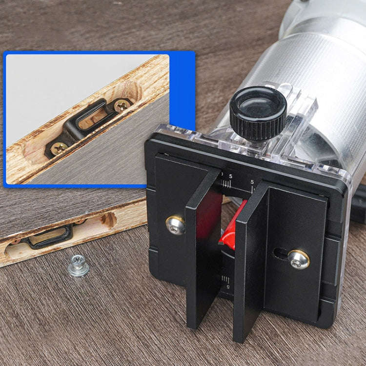 2 In 1 Woodworking Trimming Slotting Bracket Invisible Fasteners Wardrobe Opening Punching Locato...