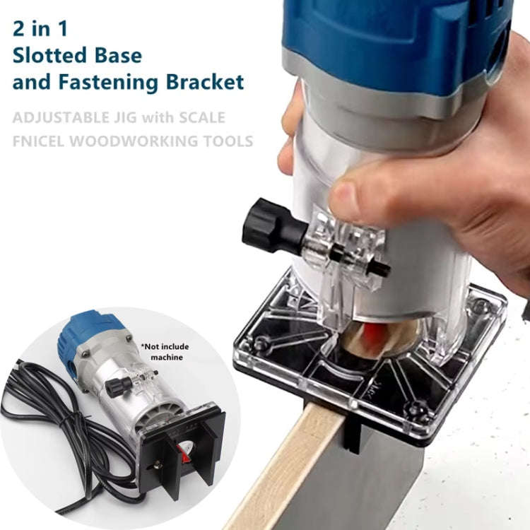 2 In 1 Woodworking Trimming Slotting Bracket Invisible Fasteners Wardrobe Opening Punching Locato...