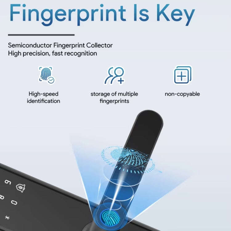 A50 Smart Fingerprint Lock Electronic Indoor Lock Apartment Lock With Handle