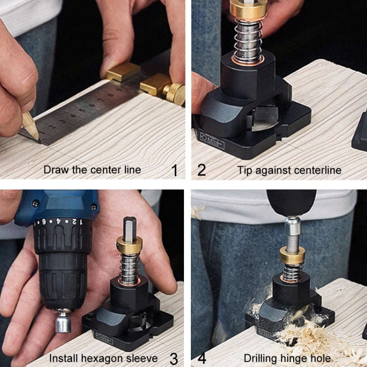 MG0-000-0016 35mm Hole Opening Locator Cabinet Door Hinge Drills Hole Jig Puncher Woodworking Tool