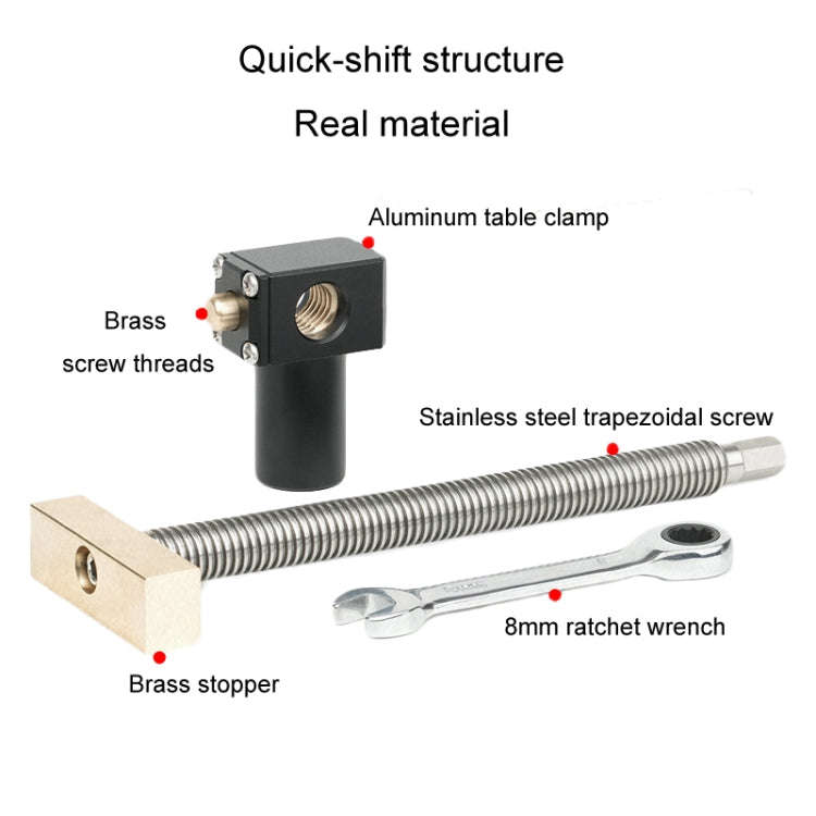 Woodworking Adjustable Desktop Clip Vise Dowel Fast Fixed Clip Clamp Tool, Model: 20mm + 2 Table ...