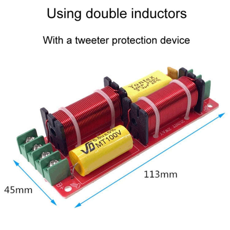 WEAH-2503 High and Low 2-way Speaker Crossover Hi-Fi Home Audio Solderless Divider(B Type Red Cap...