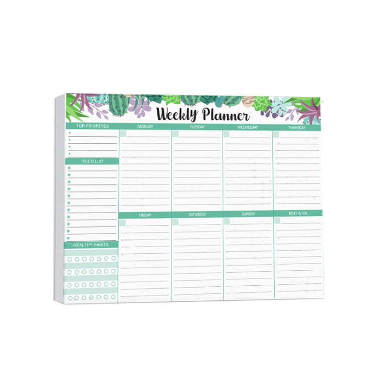 B5 52 Sheets Weekly Planner Tear-away Notepad Schedule Book To Do List Day Priorities(Style C)