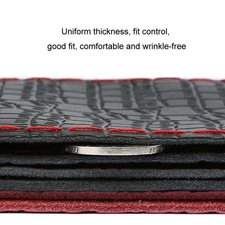 38cm Four-season Embossed Cowhide Hand-sewn Steering Wheel Cover(Black+Red Line)