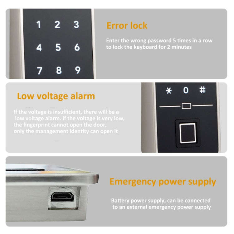 F8  Electronic Cabinet Lock Keyless Password Intelligent Card Unlock, Spec: Fingerprint Version