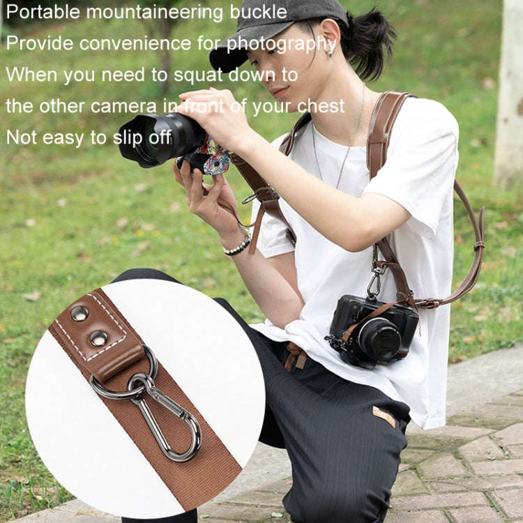 Cwatcun H90 Dual Camera Leather Strap Adjustable Multi-functional Convenient Camera Shoulder Stra...