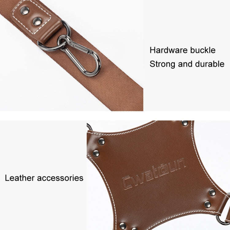 Cwatcun H90 Dual Camera Leather Strap Adjustable Multi-functional Convenient Camera Shoulder Stra...