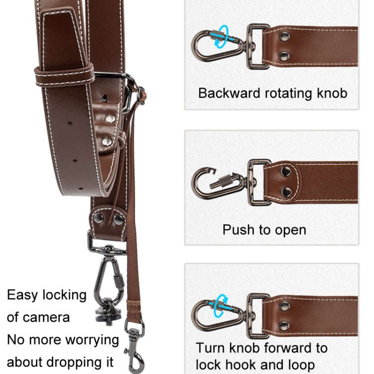 Cwatcun H90 Dual Camera Leather Strap Adjustable Multi-functional Convenient Camera Shoulder Stra...