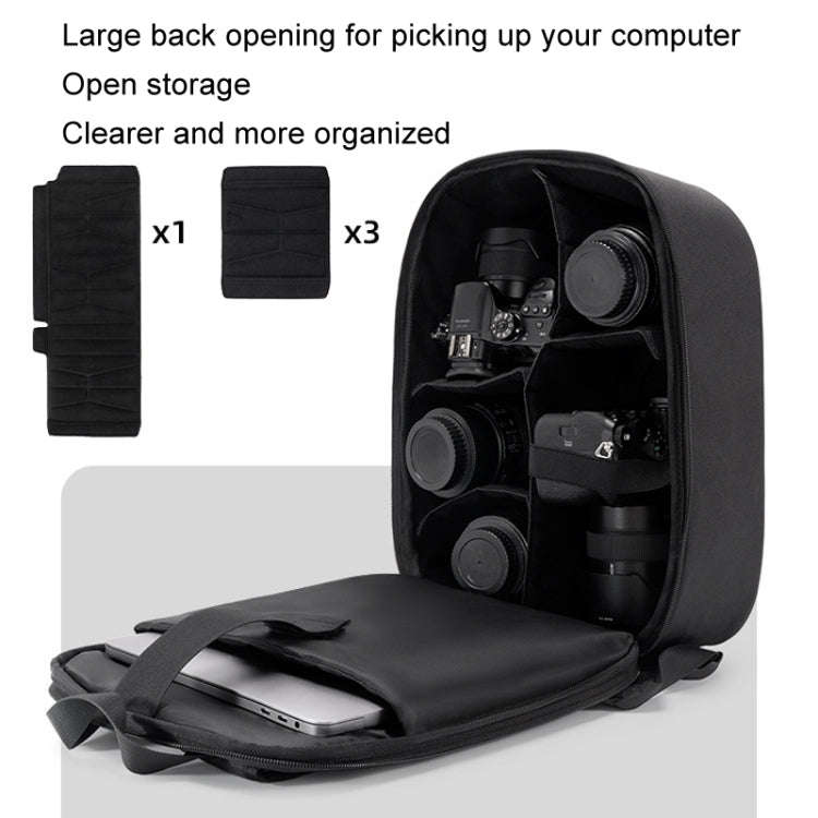 GELUZAK G19 1.0 Medium EVA Hard Shell Camera Bag SLR Camera Storage Backpack(Black)