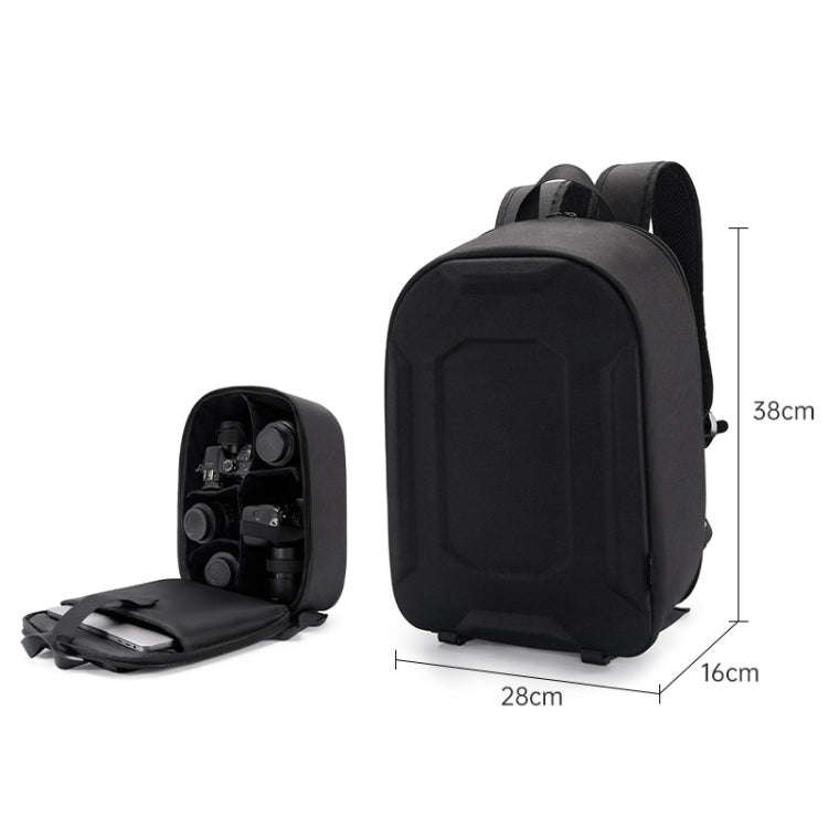 GELUZAK G19 1.0 Medium EVA Hard Shell Camera Bag SLR Camera Storage Backpack(Black)