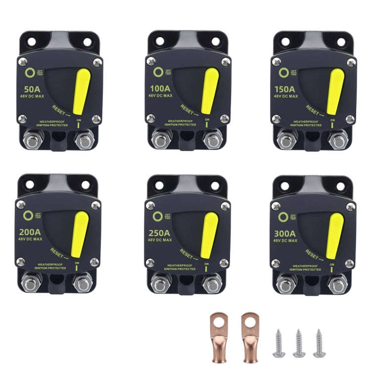 RV Yacht Manual Reset Ignition Protection Fuse Switch With Terminal Accessories, Current: 100A