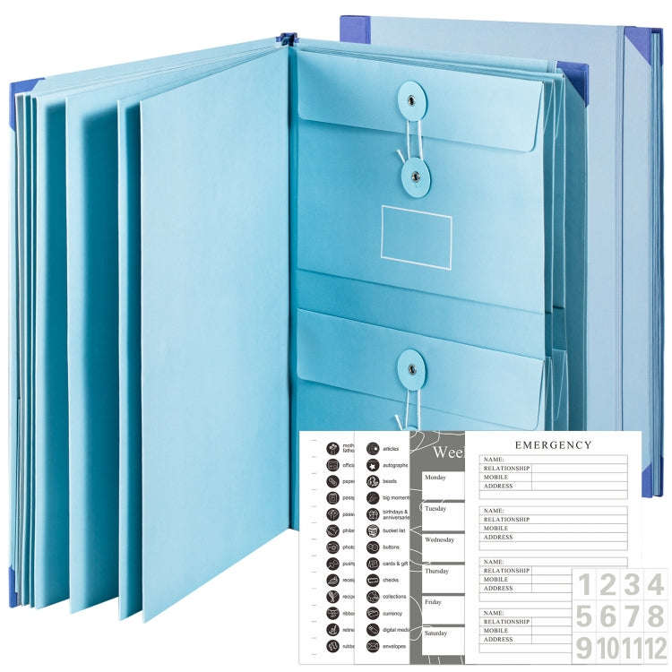 Accordion Document Bag File Folio Used to Record Key Personal Information Or Prepare For Emergenc...
