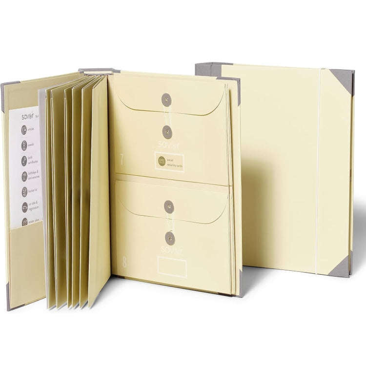 Accordion Document Bag File Folio Used to Record Key Personal Information Or Prepare For Emergenc...