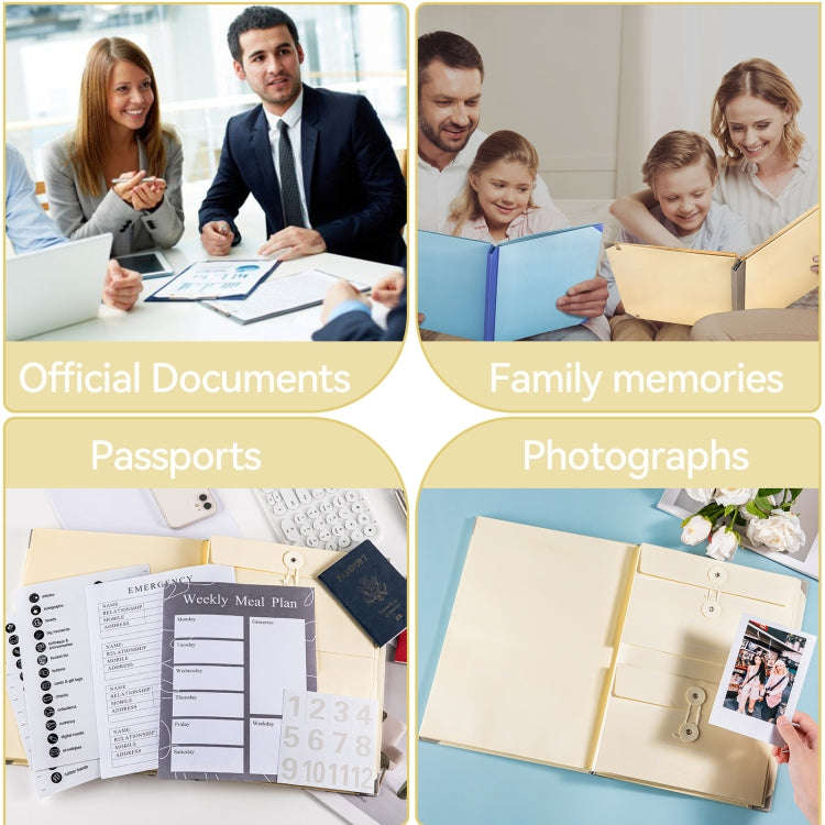 Accordion Document Bag File Folio Used to Record Key Personal Information Or Prepare For Emergenc...
