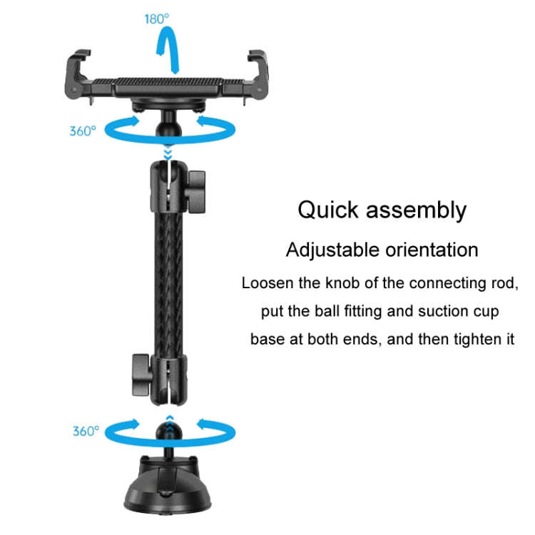 Car Phone Mount Extension Arm Double Jointed Swivel Adjustment Carbon Fiber Bracket Connecting Ro...