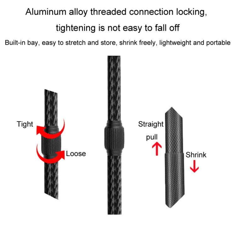 Telescopic Car Phone Mount Extension Arm Double Jointed Swivel Carbon Fiber Bracket Connecting Ro...