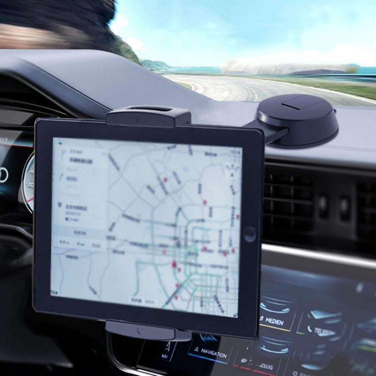 For iPad Car Tablet Holder Suction Cup Mount Car Dashboard Cellphone Stand(Black)