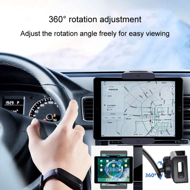 For iPad Car Tablet Holder Suction Cup Mount Car Dashboard Cellphone Stand(Black)