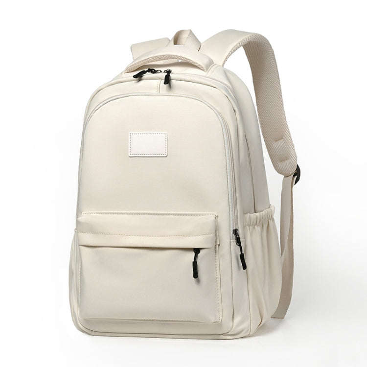 Solid Color Backpack Teenager School Bag Travel Shoulder Bag For Men Women(White)