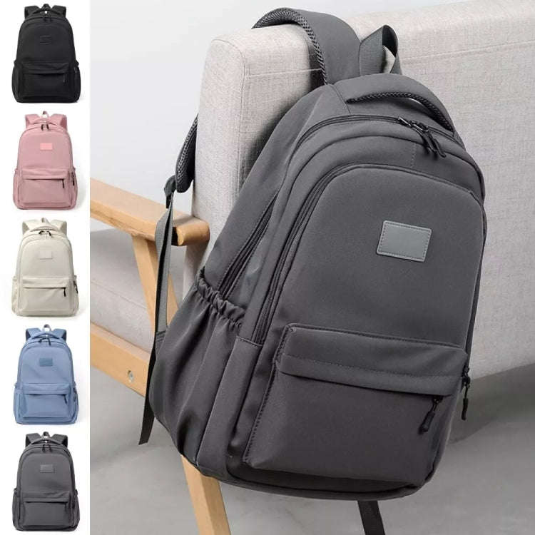 Solid Color Backpack Teenager School Bag Travel Shoulder Bag For Men Women(Gray)