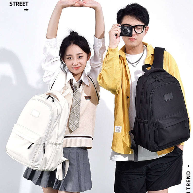 Solid Color Backpack Teenager School Bag Travel Shoulder Bag For Men Women(Gray)