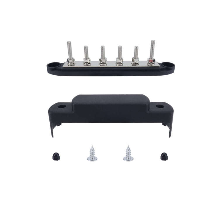 M6 RV Yacht High Current 6-column 250A Base Busbar, Color: Black