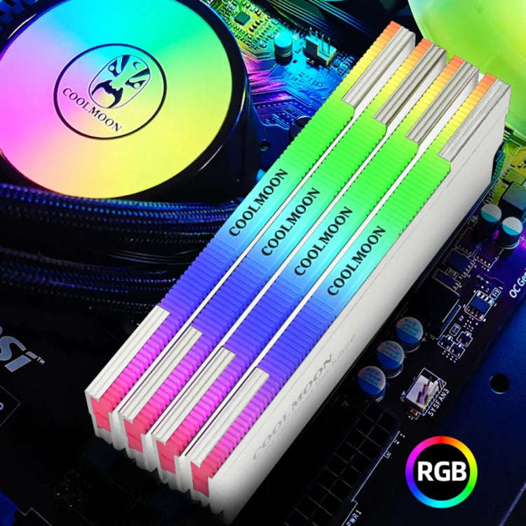 COOLMOON CM-RA1 ARGB Memory Vest Desktop Computer Memory Stick Cooling Case(White)