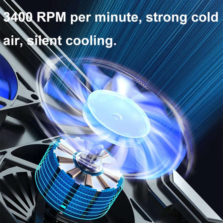 ICE COOREL 8-Fans Adjustable Laptop Stand Radiator With RGB Ambient Light(K10)