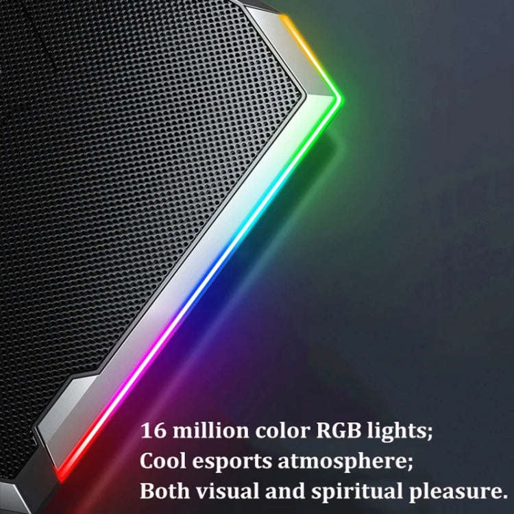 ICE COOREL 8-Fans Adjustable Laptop Stand Radiator With RGB Ambient Light(K10)