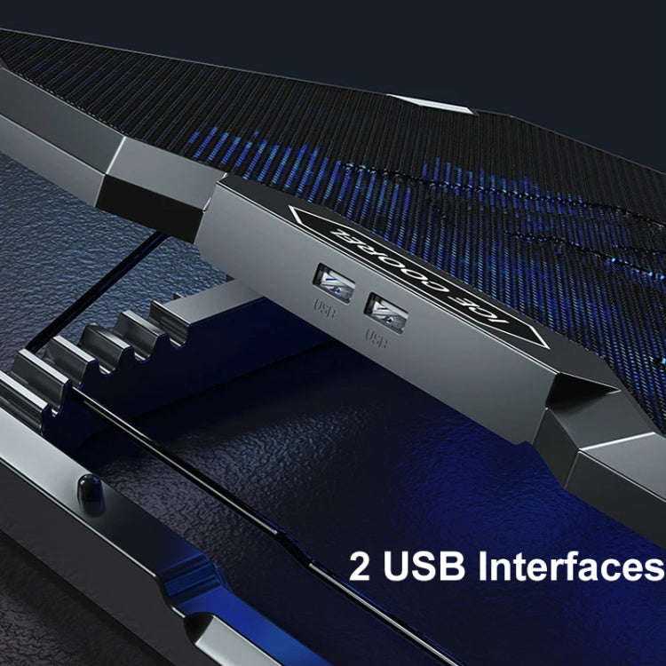 ICE COOREL 8-Fans Adjustable Laptop Stand Radiator With RGB Ambient Light(K10)