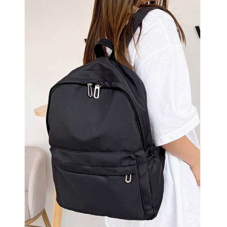 Women Solid Color Backpack Simple Travel Commuter Bag Satchel(Black)