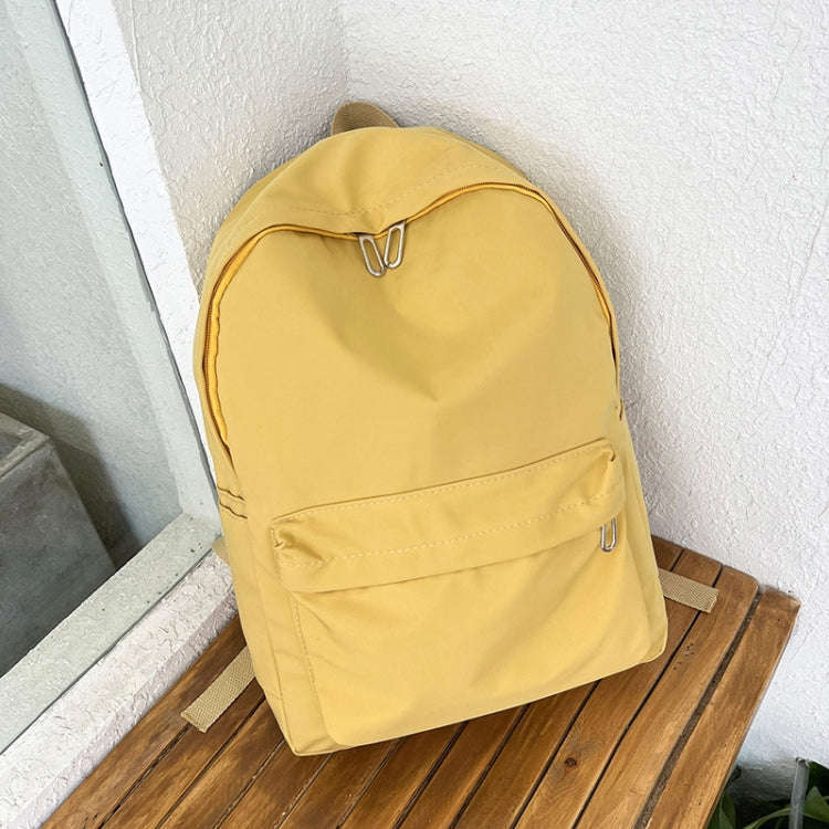 Women Solid Color Backpack Simple Travel Commuter Bag Satchel(Yellow)