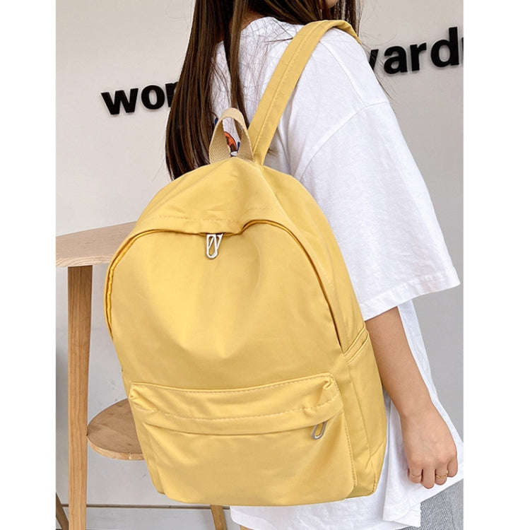 Women Solid Color Backpack Simple Travel Commuter Bag Satchel(Yellow)
