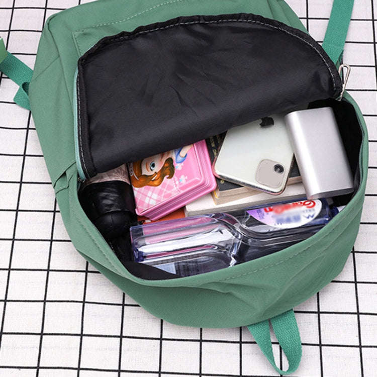 Women Solid Color Backpack Simple Travel Commuter Bag Satchel(Green)