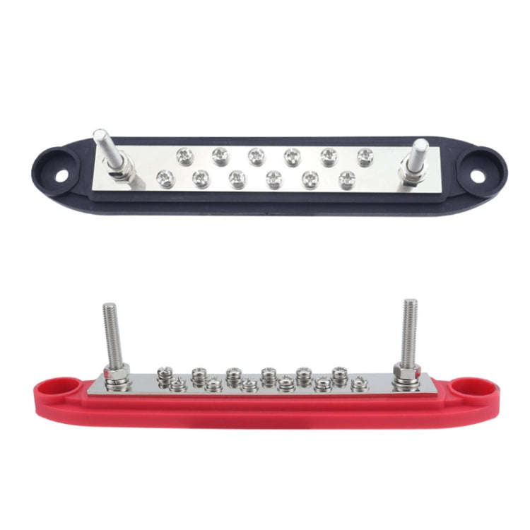 M6 2-post 12-way RV Yacht Terminal Nylon Flame Retardant Busbar, Color: Red