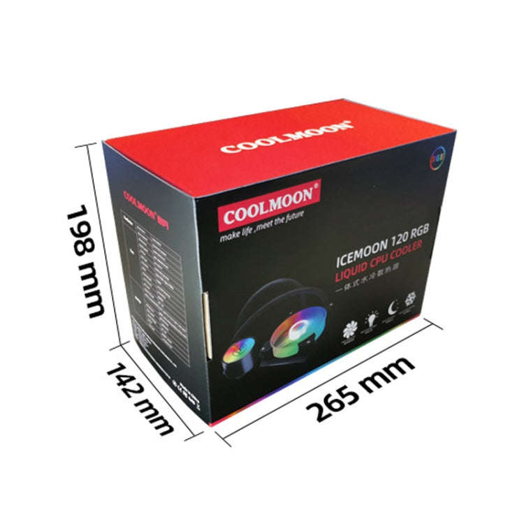 COOLMOON RGB120 5V ARGB Integrated Single Row Multi-Platform CPU Cooler(Black)