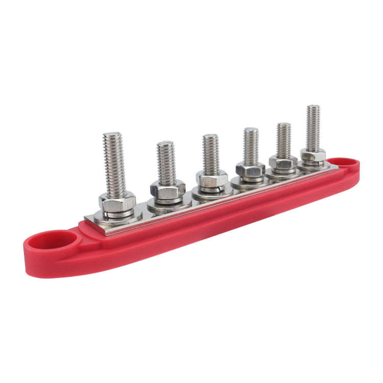 M8 Nylon Base RV Yacht Waterproof Dustproof Cover 6-post Bus Bar, Color: Red