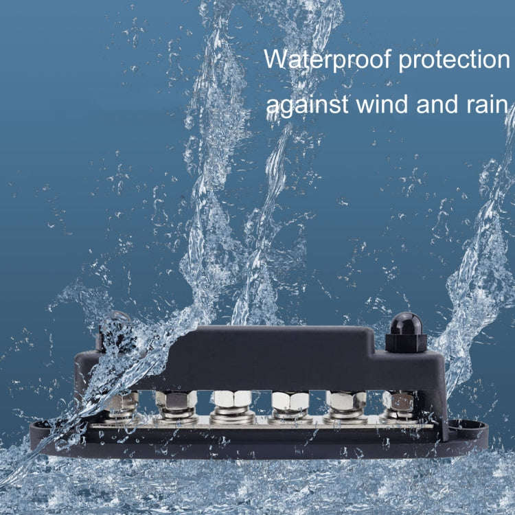 M8 Nylon Base RV Yacht Waterproof Dustproof Cover 6-post Bus Bar, Color: Black