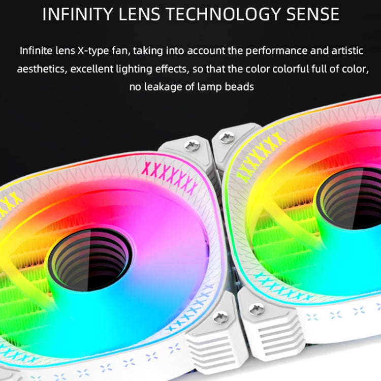 COOLMOON CM-YM-360T Computer ARGB Temperature Display Lens Multi-Platform Integrated CPU Cooler(W...