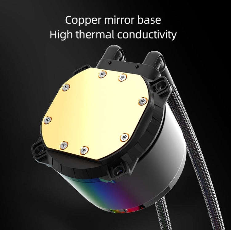 COOLMOON CM-YM-360T Computer ARGB Temperature Display Lens Multi-Platform Integrated CPU Cooler(B...