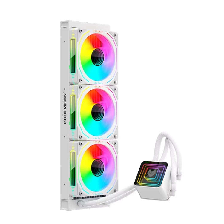 COOLMOON Glacier360 Computer Host Integrated ARGB CPU Water Cooler, Color: White