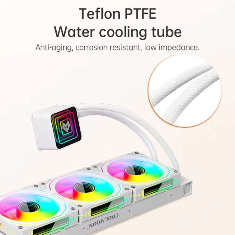 COOLMOON Glacier360 Computer Host Integrated ARGB CPU Water Cooler, Color: White