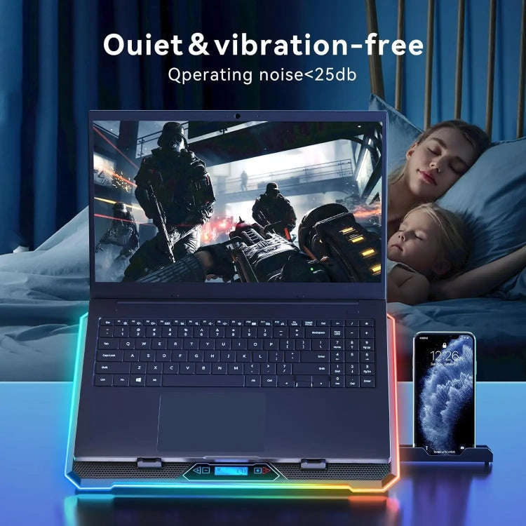ICE COOREL K15C Smart Adjustable Laptop Radiator Base With RGB Lighting Effect, Color: 15 Fans